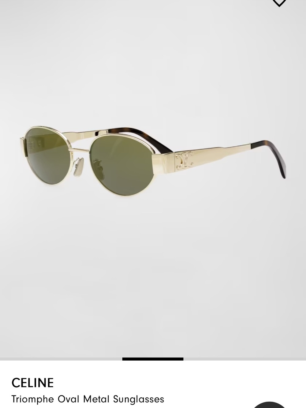 Celine Triomphe Gold Oval Sunglasses
